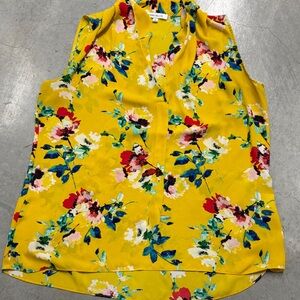 Rose & Olive Yellow Floral Sleeveless Blouse